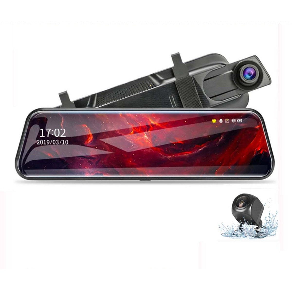 10" Touch Screen Dash Cam with reverse Camera