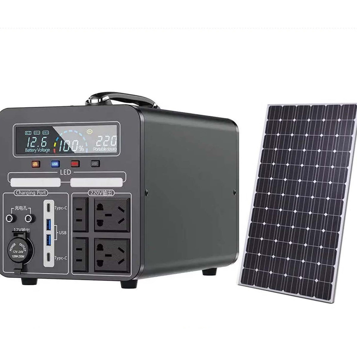 1000W Portable Power Station with 200w Solar panel