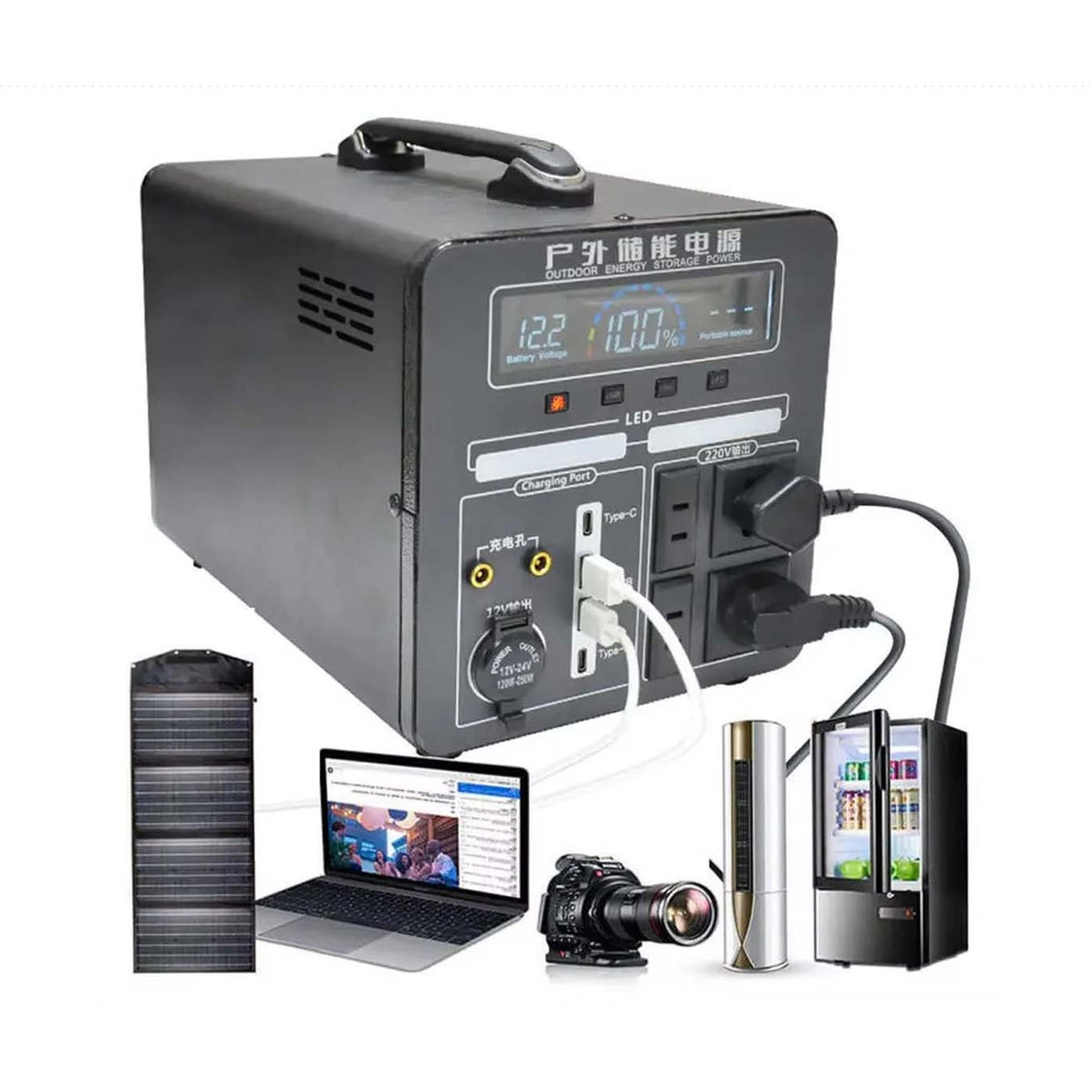 1000W Portable Power Station with 200w Solar panel