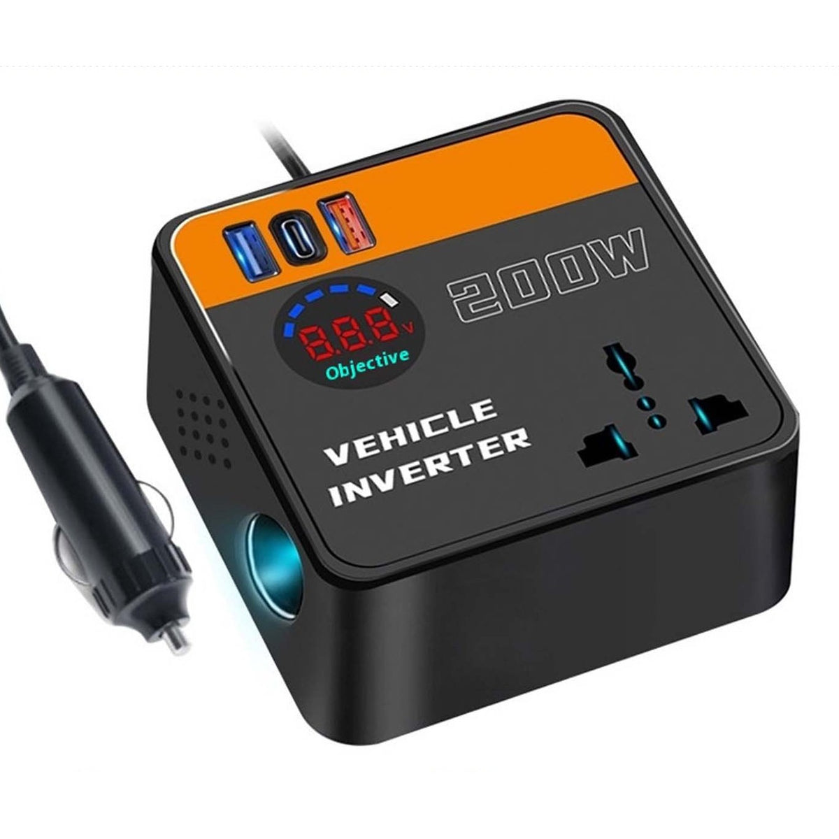 12:24V Car Inverter Converter with 200W output