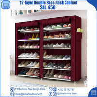 12-Layer Double Shoe Rack Cabinet
