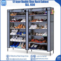 12-Layer Double Shoe Rack Cabinet