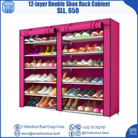 12-Layer Double Shoe Rack Cabinet