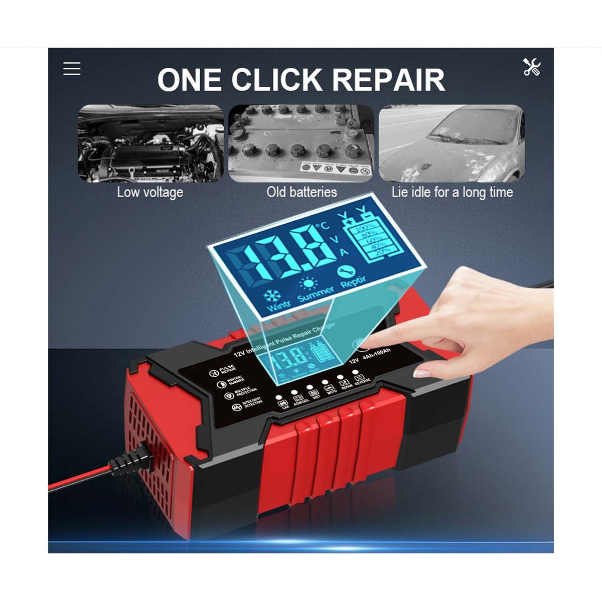 12V Automatic Smart Car Battery Charger