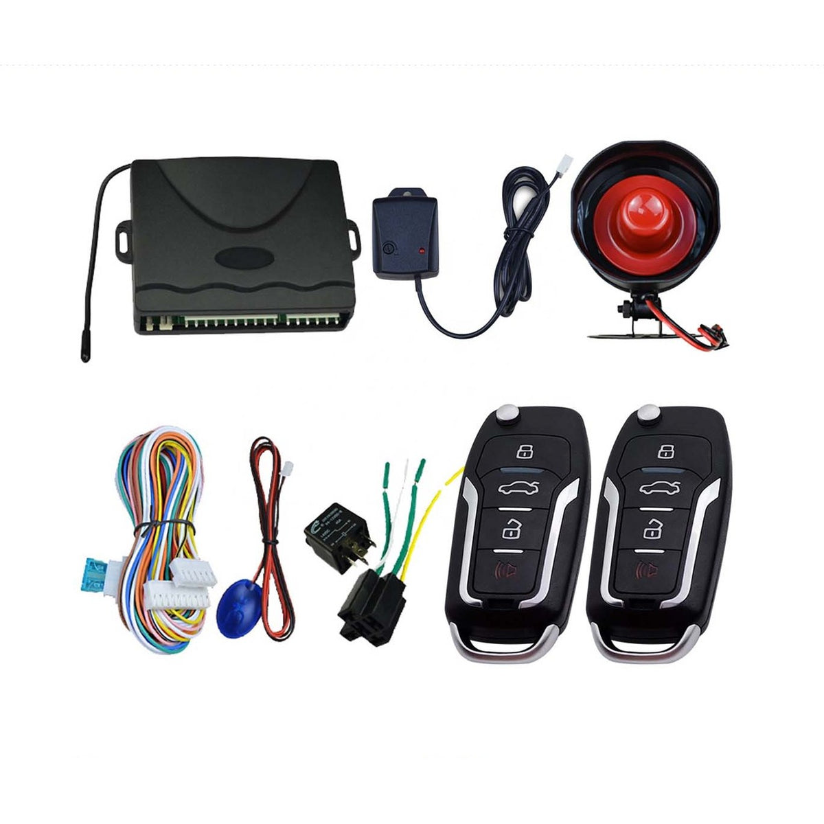 12V Universal Car Alarm System with Keyless Entry