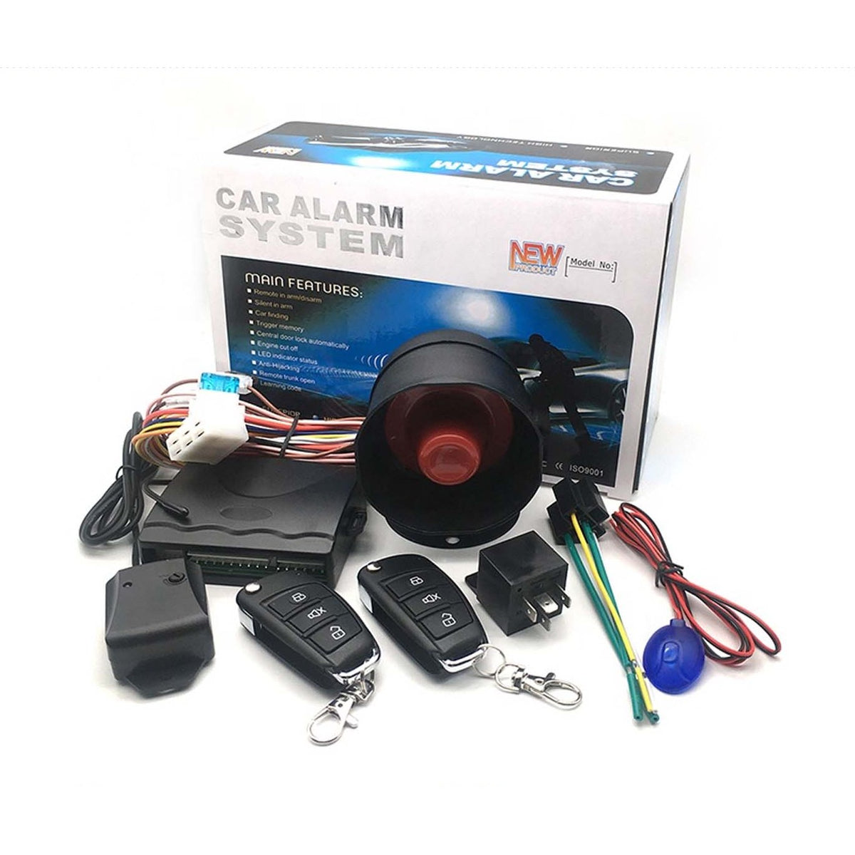 12V Universal Car Alarm System with Keyless Entry