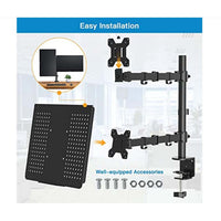 2 in 1 Adjustable Dual Monitor Stand Arms With Laptop Tray product image 4