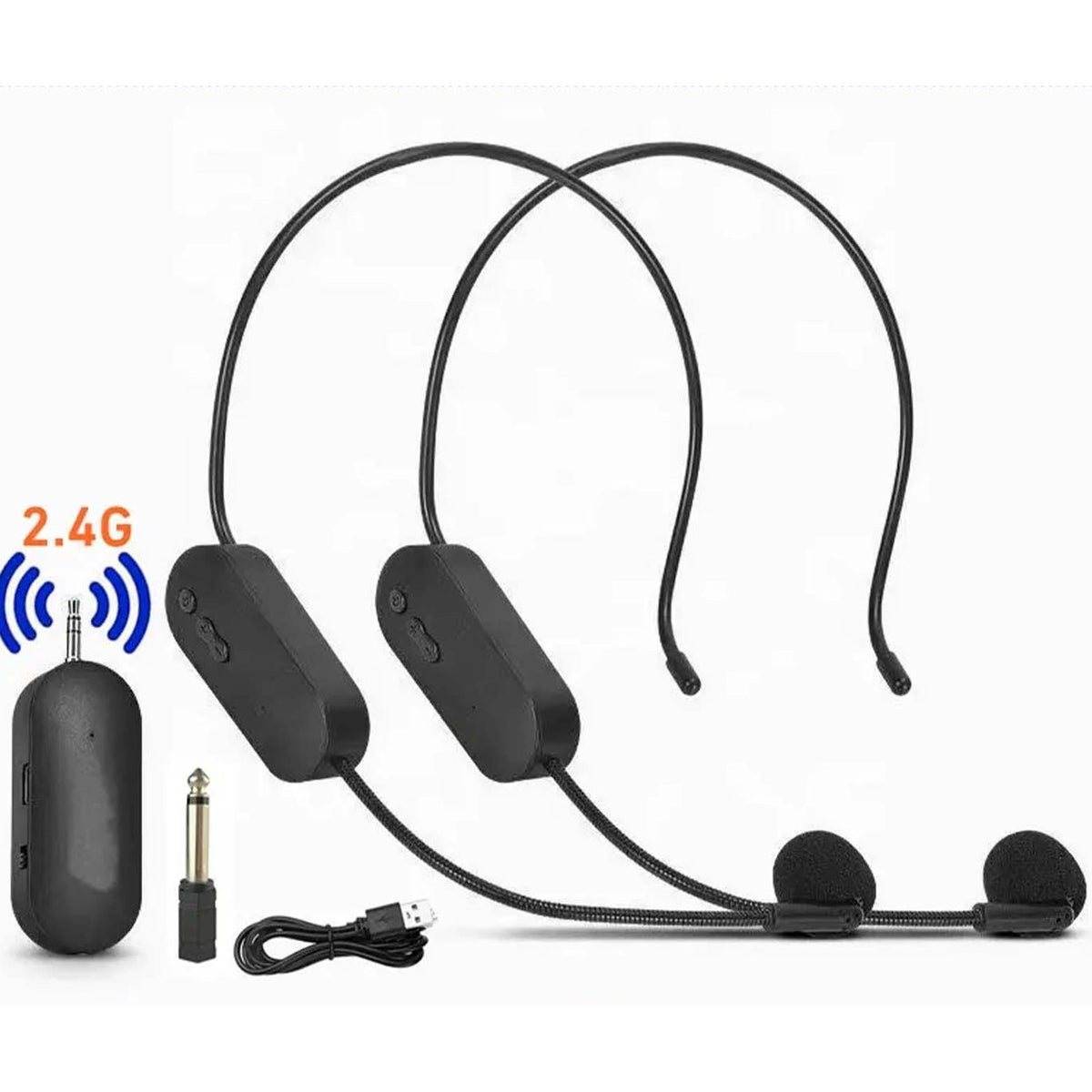 2 in 1 Dual Wireless Headset Microphone