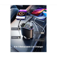 4-in-1 Retractable Car Charger LED Starlight PD 120W product image 3
