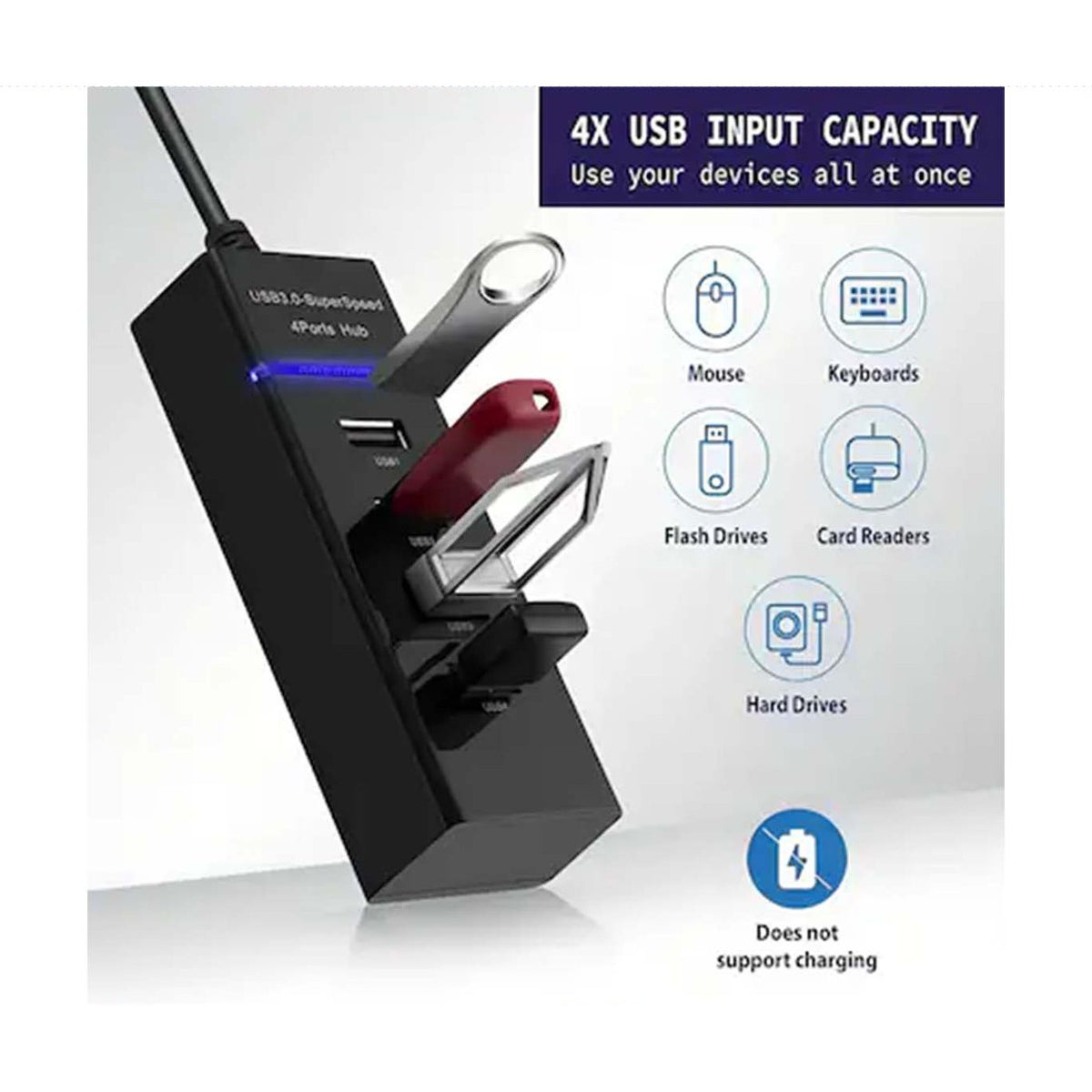 4 Port USB 3 Hub