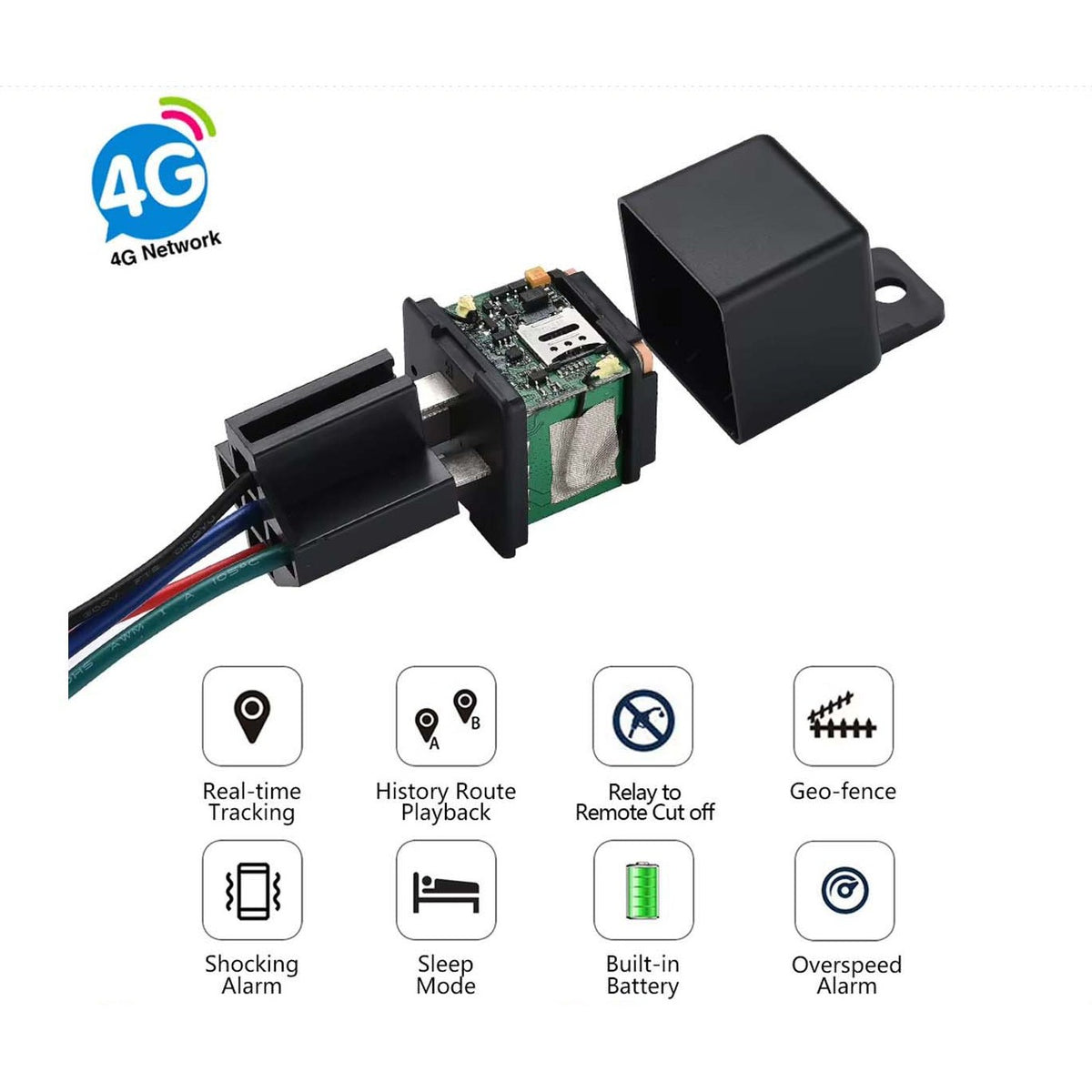 4G GPS Tracking Device Relay with Cut Off and Installation