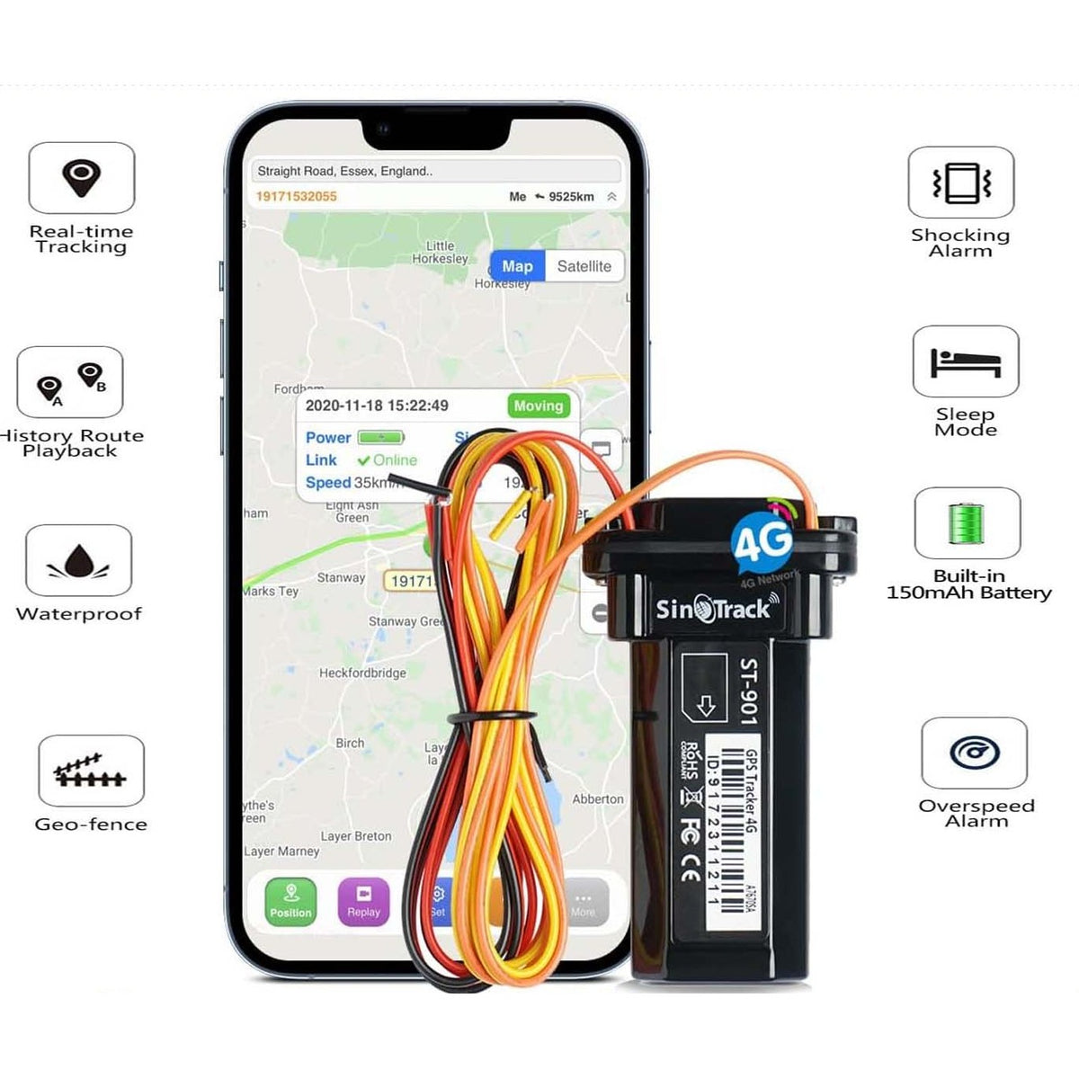 4G GPS Tracking Device with Relay