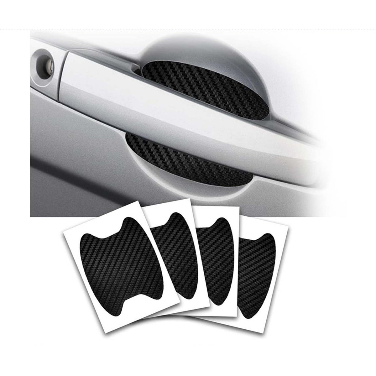 4Pcs Carbon Fiber Anti-Scratches Door Handle Sticker