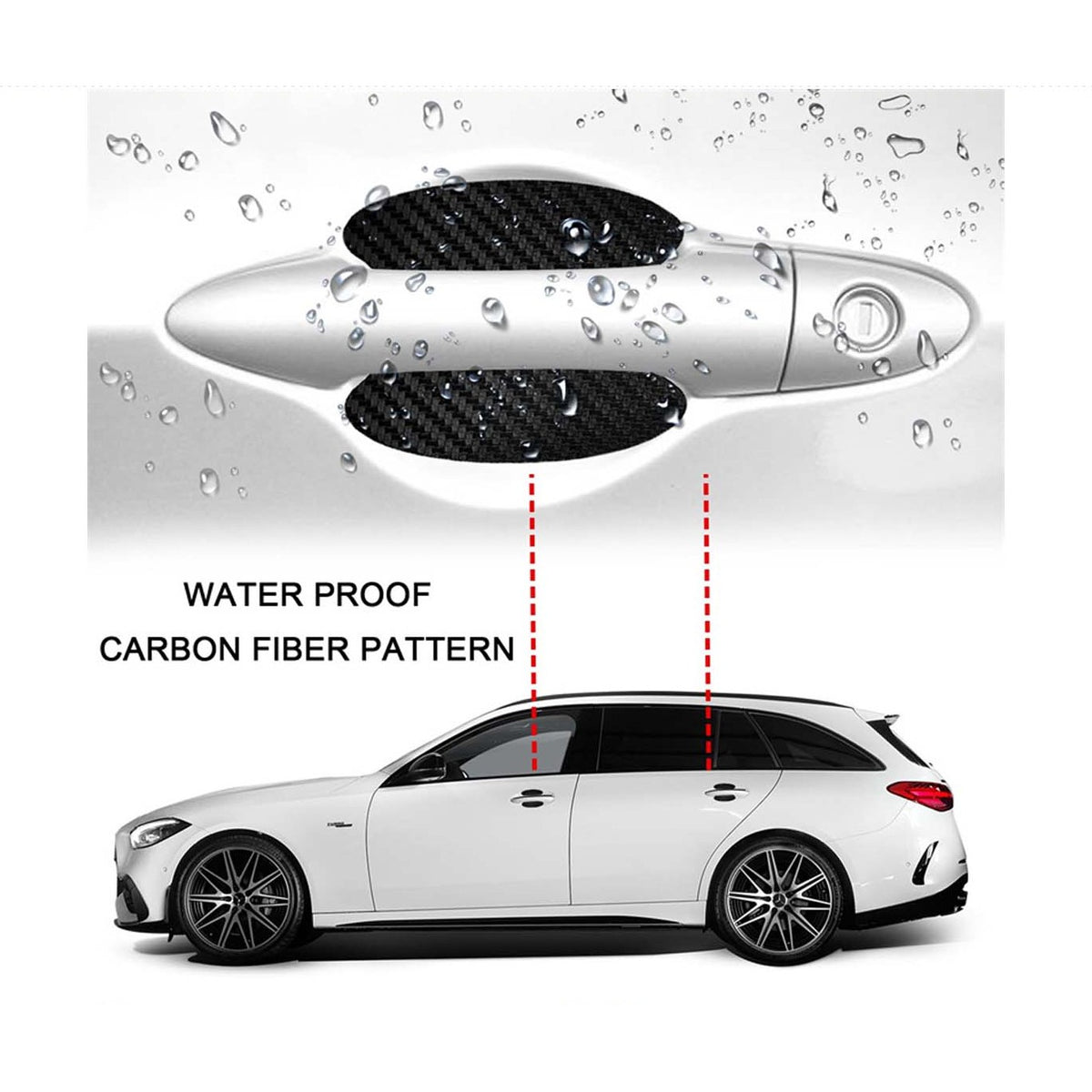4Pcs Carbon Fiber Anti-Scratches Door Handle Sticker