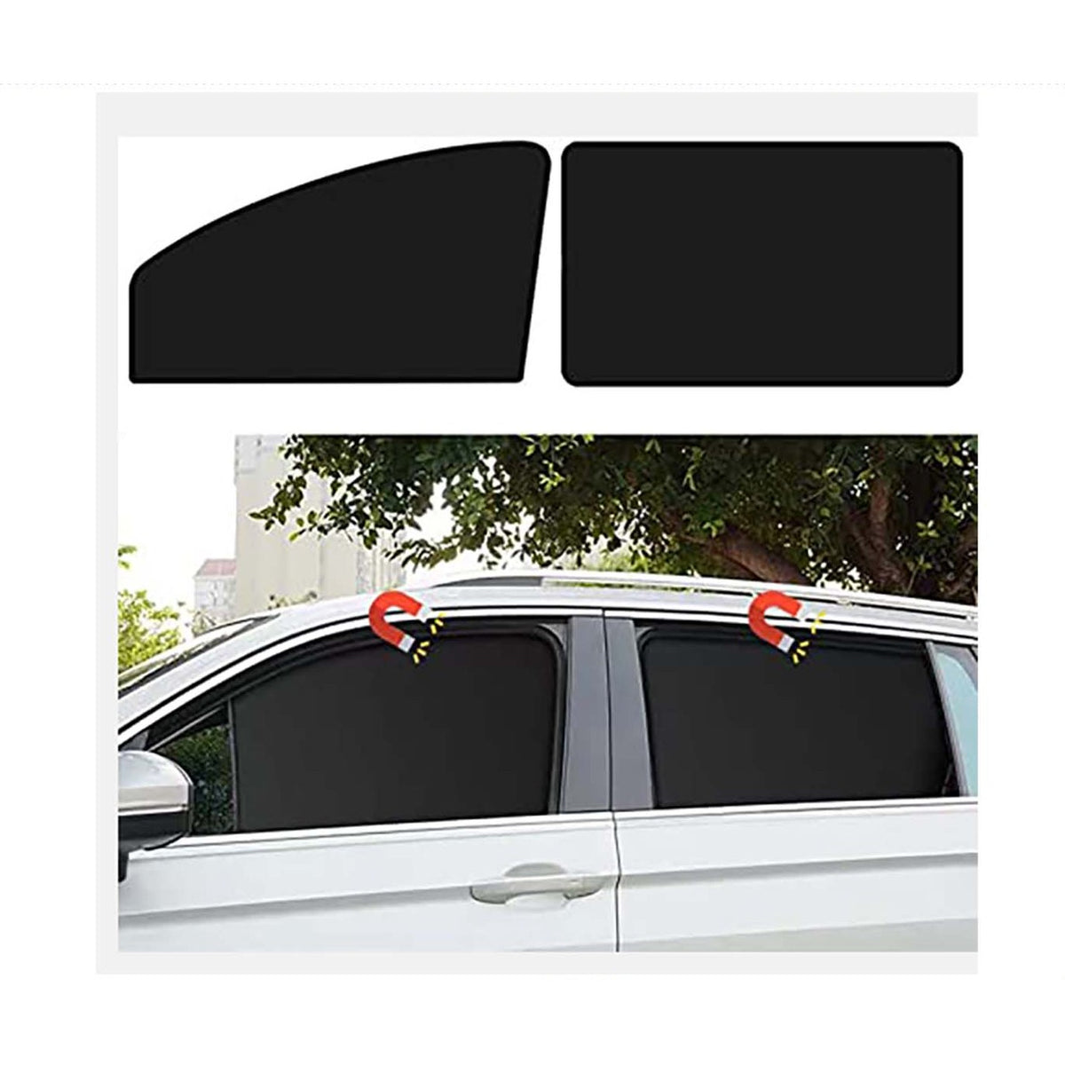 4pcs Magnetism Car Side Window Sun Shades Privacy Curtains