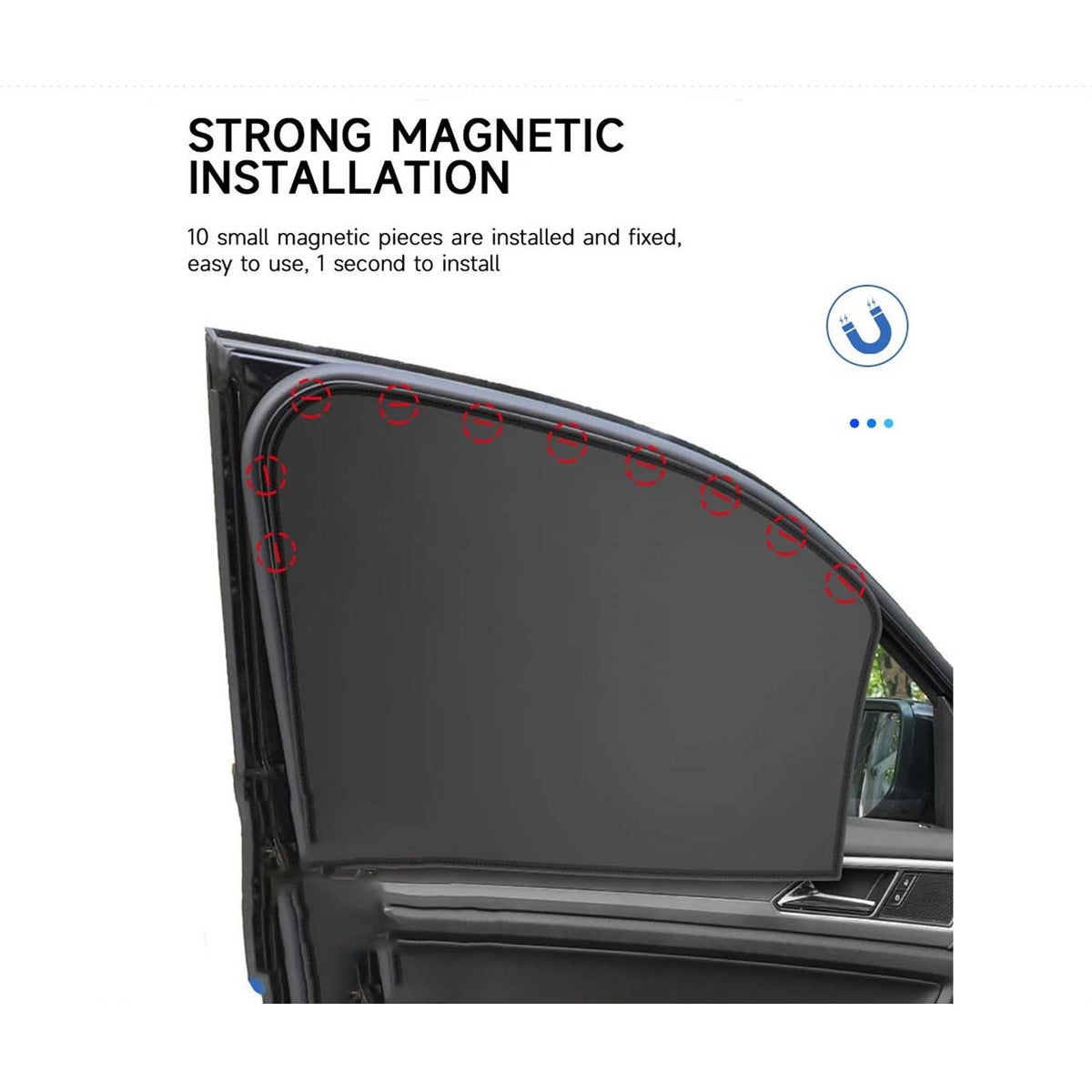 4pcs Magnetism Car Side Window Sun Shades Privacy Curtains