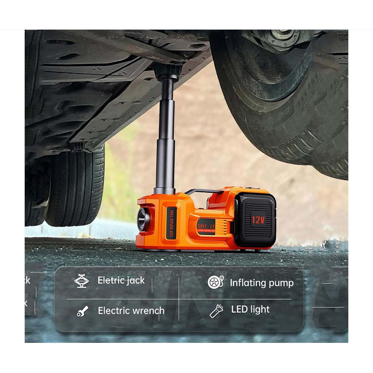 5 in 1 Electric Hydraulic Car Jack with Wrench