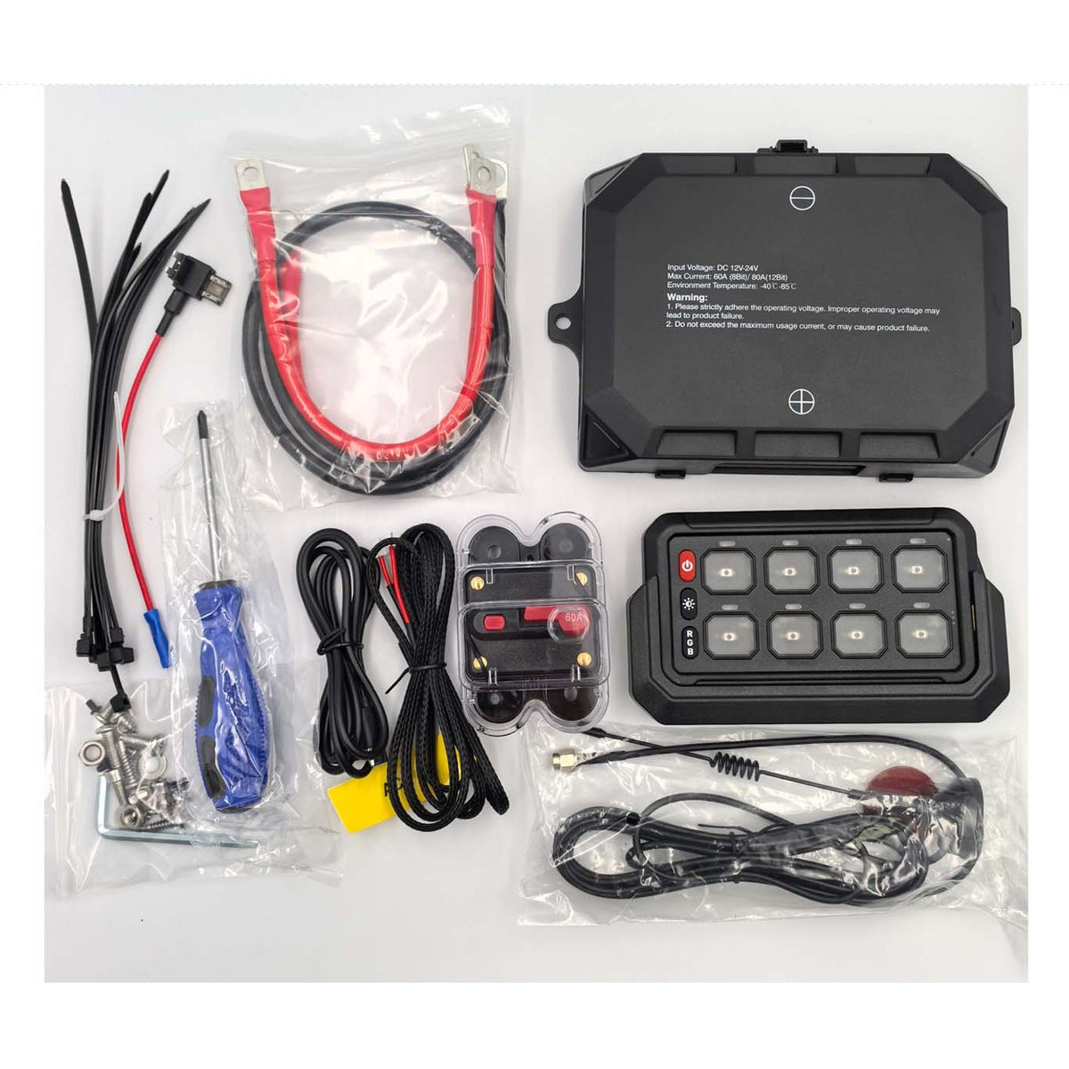 8 Gang Wireless Remote Control LED Switch Panel for Car